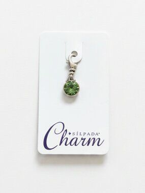 NEW C2534 SILPADA AUGUST PERIDOT BIRTHSTONE CHARM Sterling 925 Silver Birthday